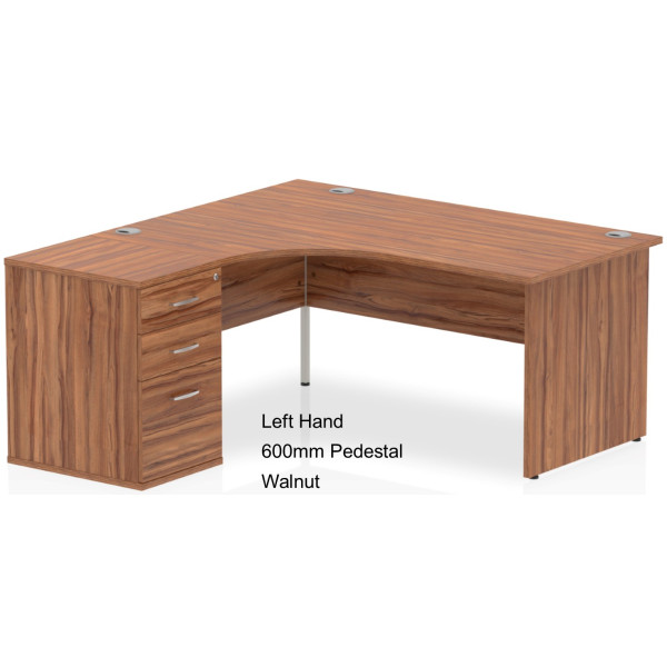 Rayleigh Panel End Desk with 600 Deep Pedestal